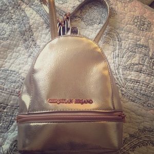 Rose gold mini backpack